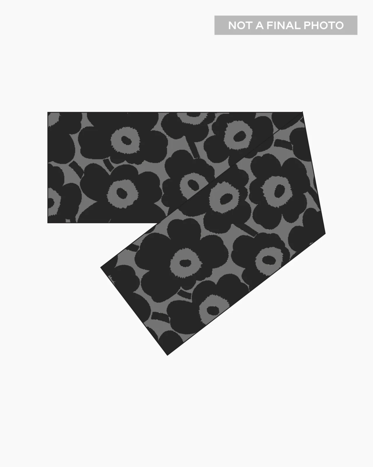 Marimekko Fiore Unikko Huivi Musta, harmaa - Image 2