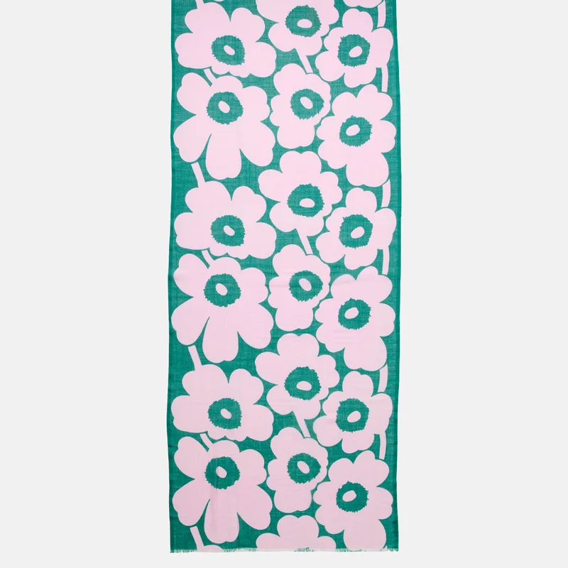 Marimekko Fiore Unikko Villahuivi V.punainen, t.vihreä - Image 2
