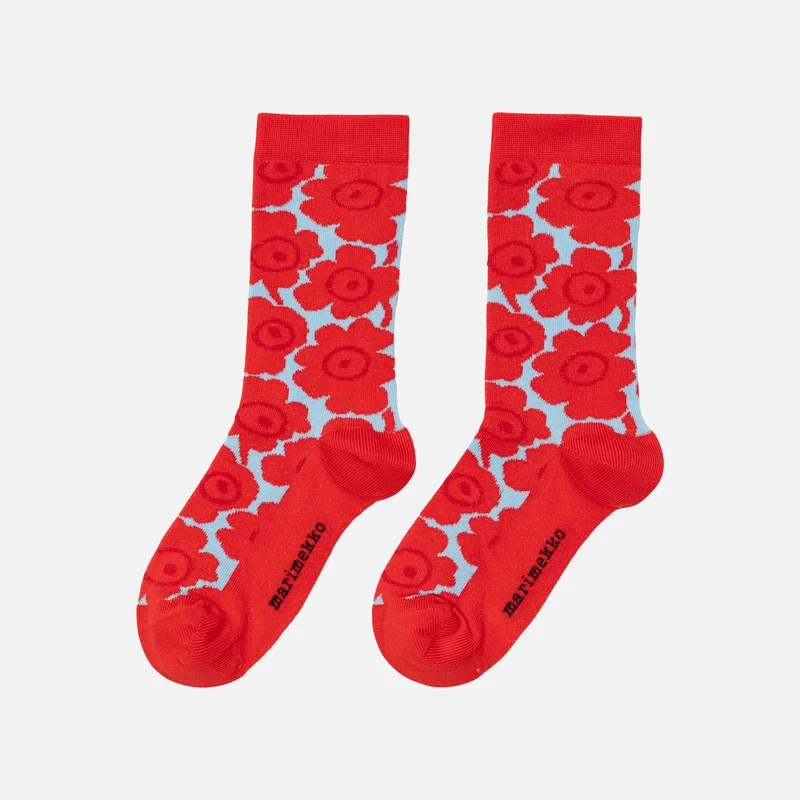 Marimekko Makeinen Unikko lasten sukat Punainen, sininen