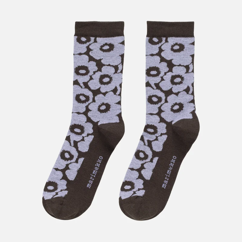 Marimekko Makeinen Unikko Lasten sukat Ruskea, liila