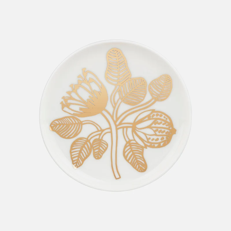 Marimekko Oiva Tiara lautanen 13,5 cm Kulta, valkoinen