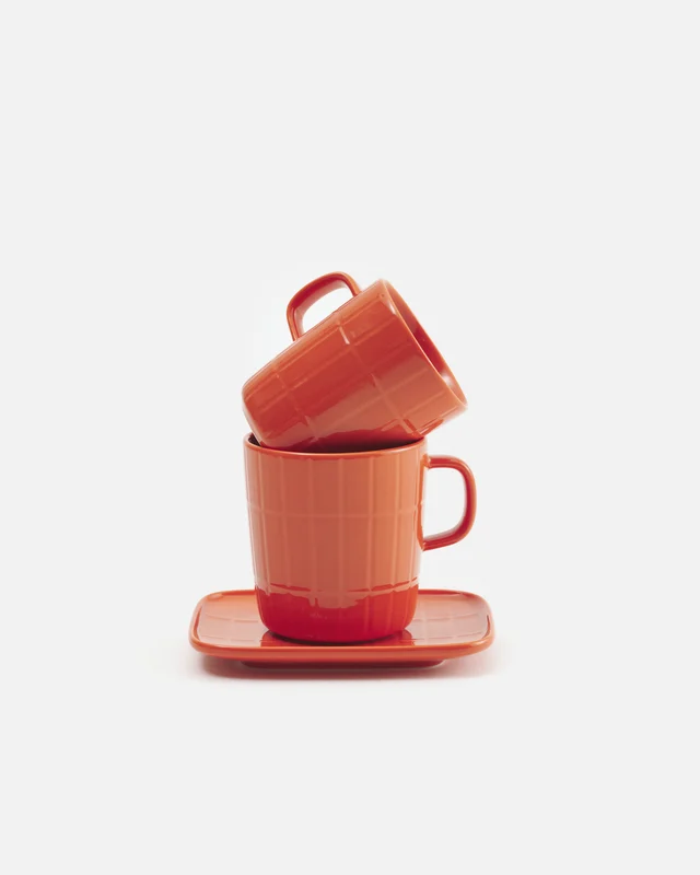 Marimekko Oiva Tiiliskivi muki 4 dl Oranssi - Image 2