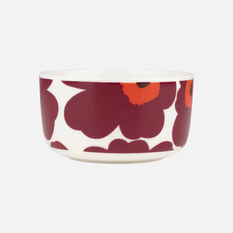 Marimekko Oiva Unikko Kulho 5 dl Burgundi, punainen