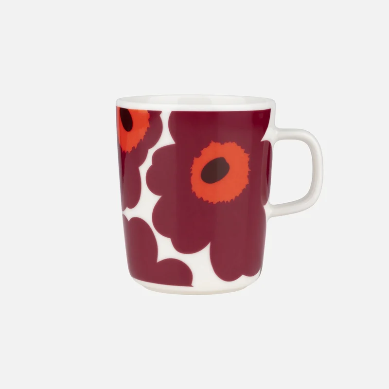 Marimekko Oiva Unikko muki 2,5 dl Burgundy, punainen