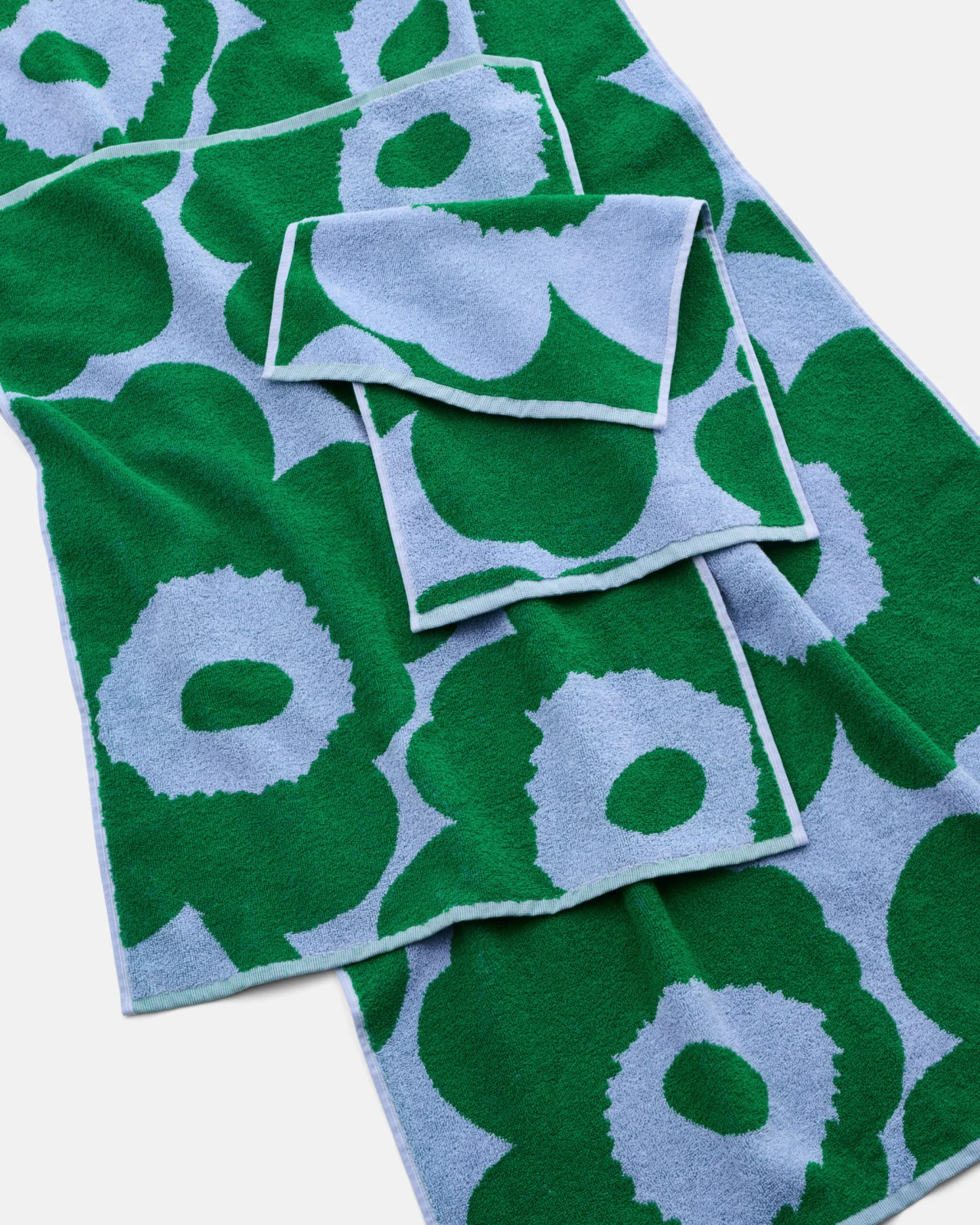 Marimekko Unikko Vieraspyyhe 30*50 cm Vaaleansininen, vihreä - Image 2