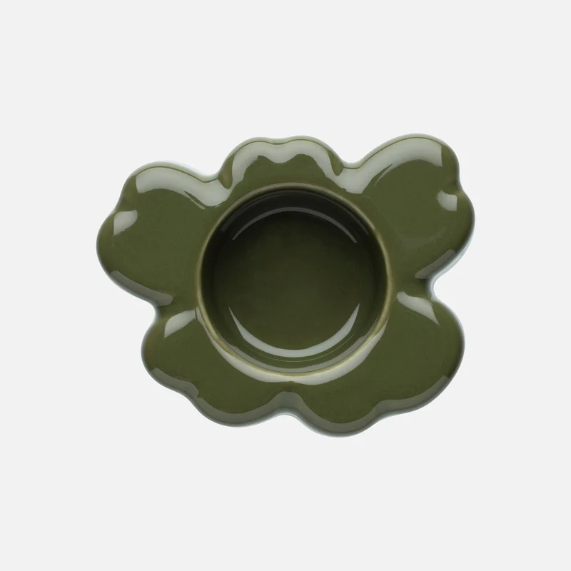 Marimekko Unikko Kynttilälyhty 10*3 cm Metsänvihreä