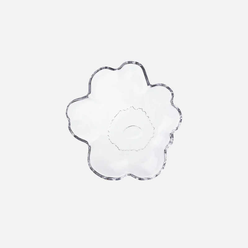 Marimekko Unikko Shape Lasilautanen 13 cm Kirkas