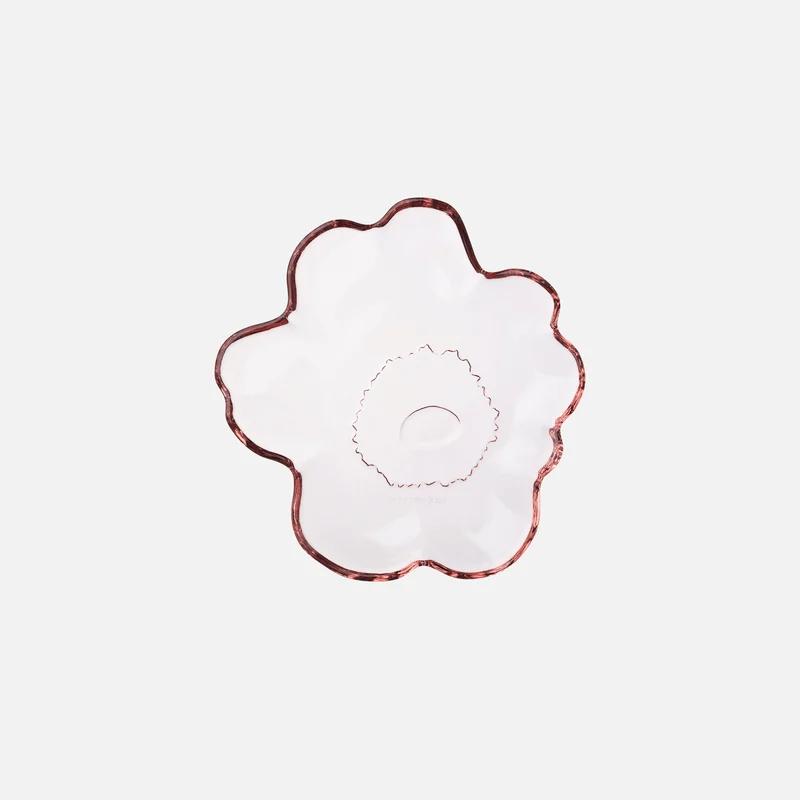 Marimekko Unikko Shape Lasilautanen 13 cm Vaaleanpunainen