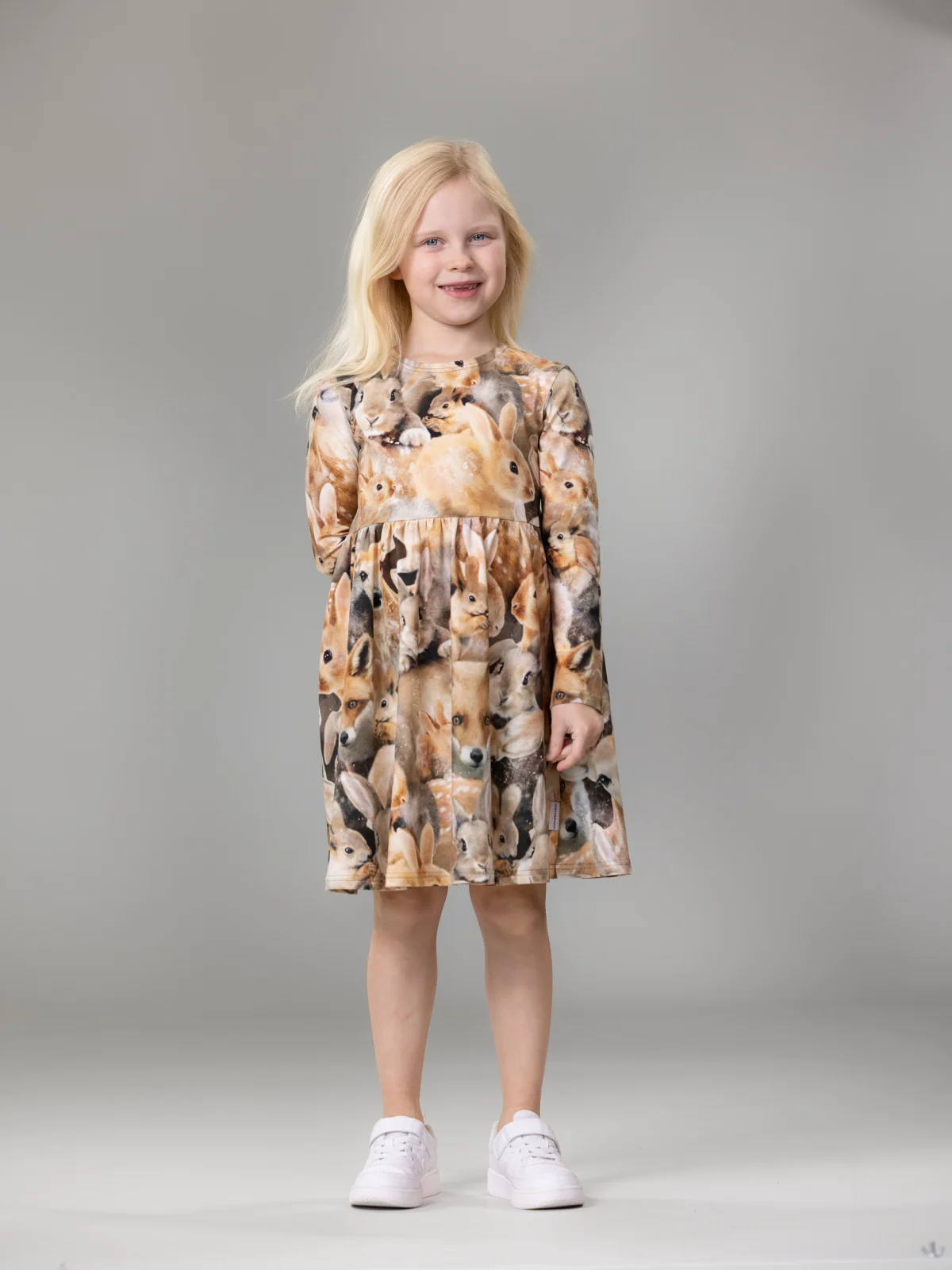 Versonpuoti KISSANKELLOmekko (Metsä kuiskaa beige trikoo) - Image 2
